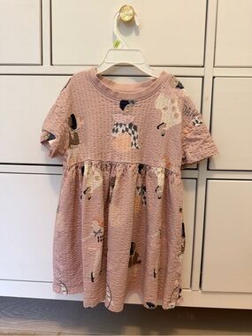 Next Dusty Pink Waffle-Knit Dress